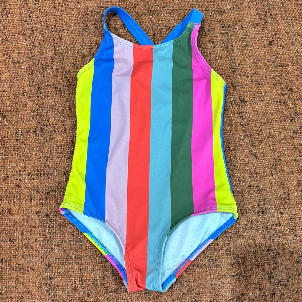 Mini Boden 2-3yrs Multicolor Striped One Piece